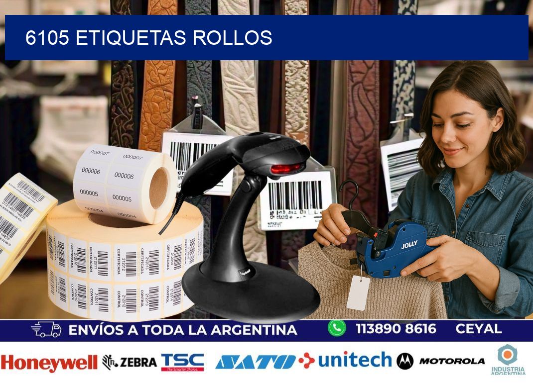 6105 etiquetas rollos