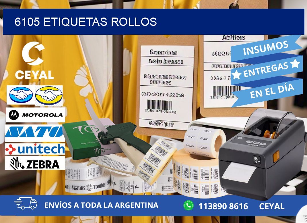 6105 etiquetas rollos