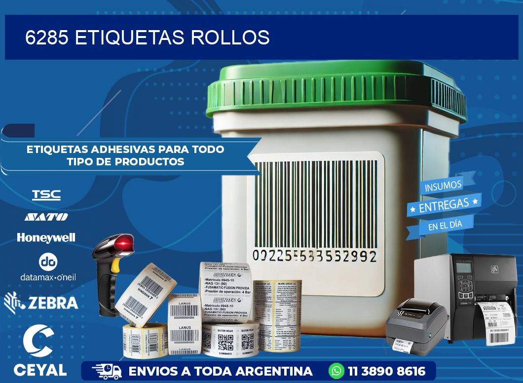 6285 etiquetas rollos