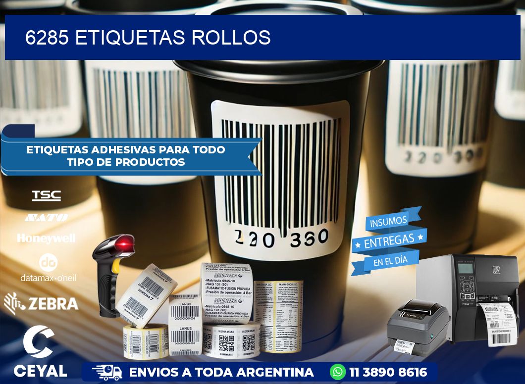 6285 etiquetas rollos