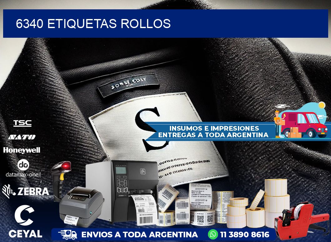 6340 etiquetas rollos