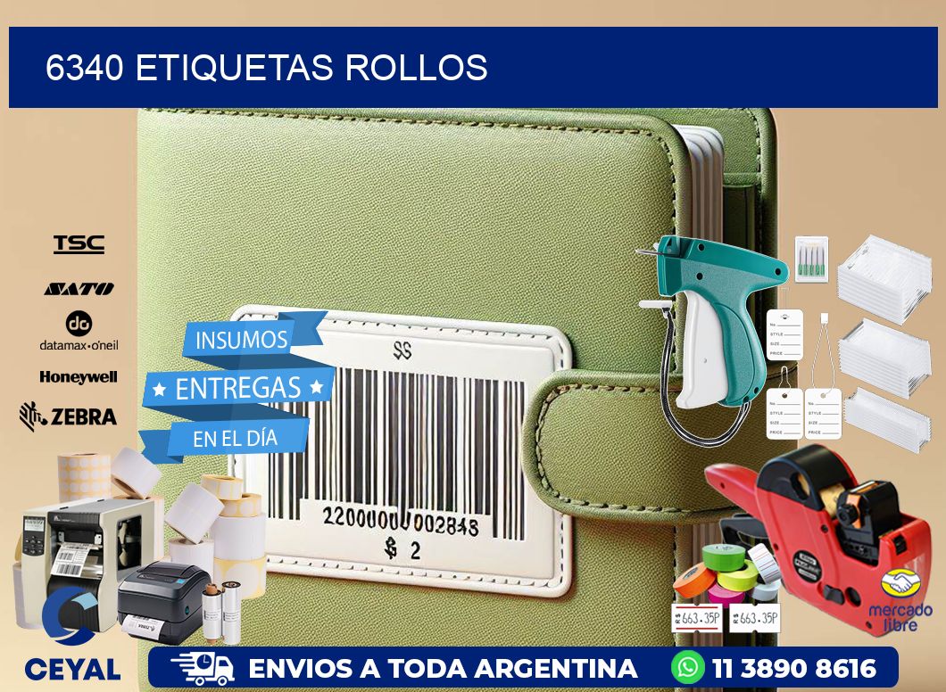 6340 etiquetas rollos