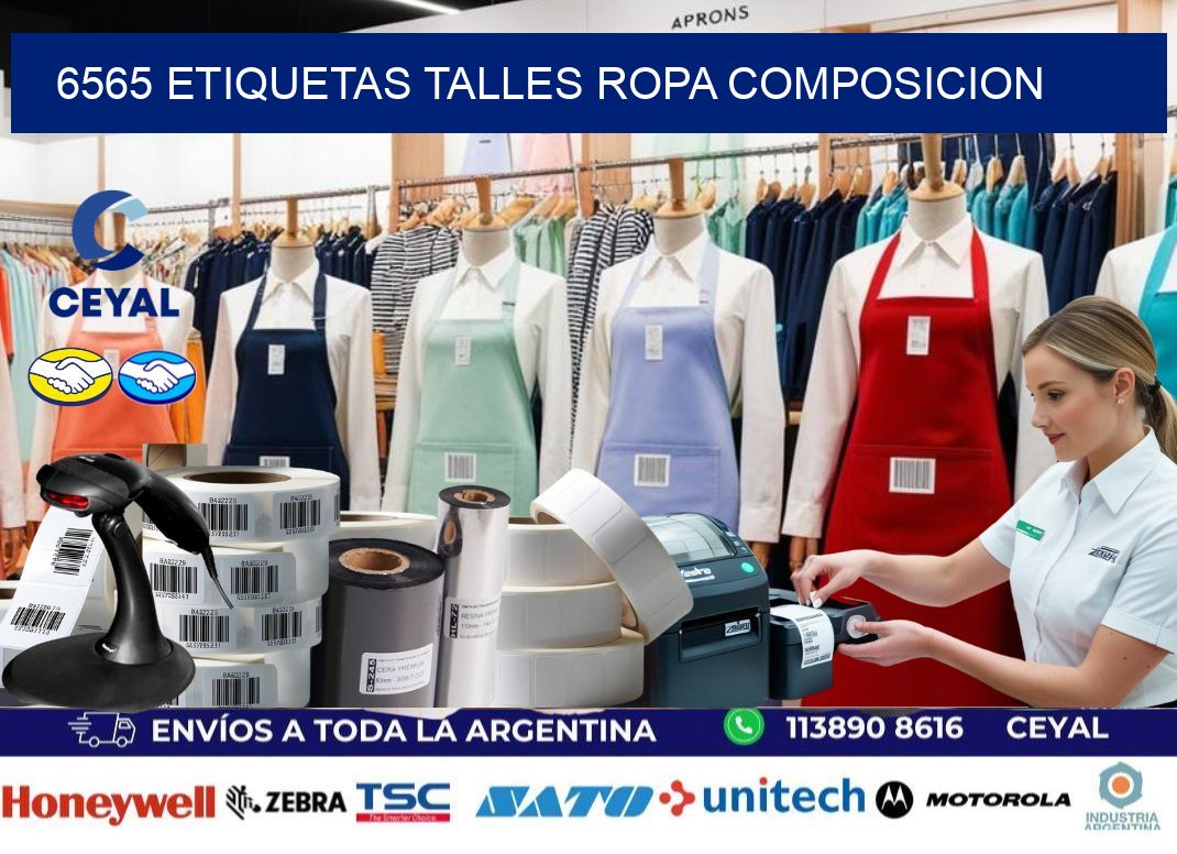 6565 ETIQUETAS TALLES ROPA COMPOSICION