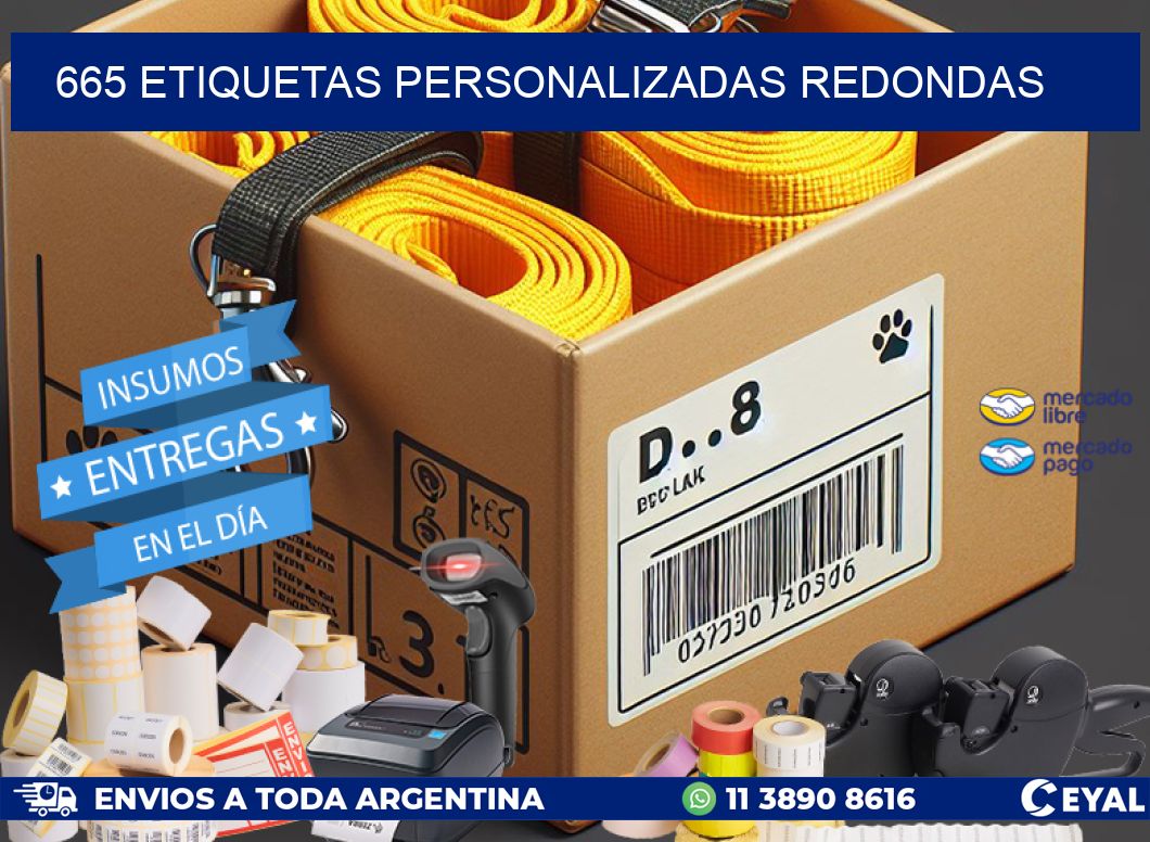 665 Etiquetas personalizadas redondas