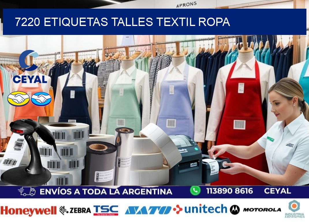 7220 ETIQUETAS TALLES TEXTIL ROPA