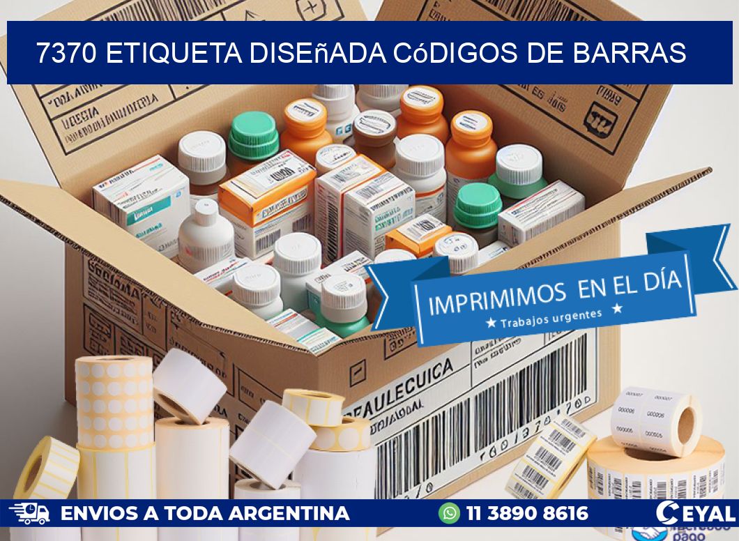 7370 etiqueta diseñada códigos de barras