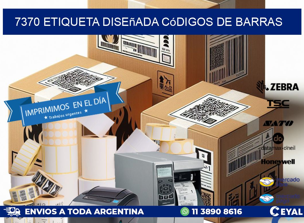 7370 etiqueta diseñada códigos de barras