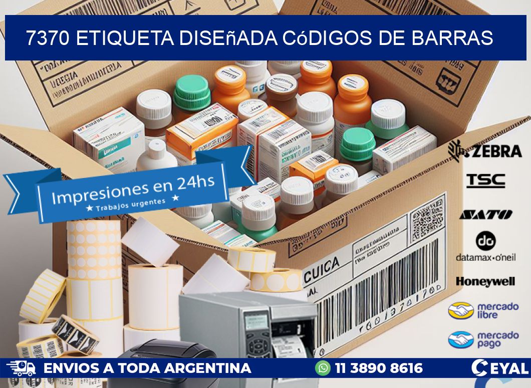 7370 etiqueta diseñada códigos de barras