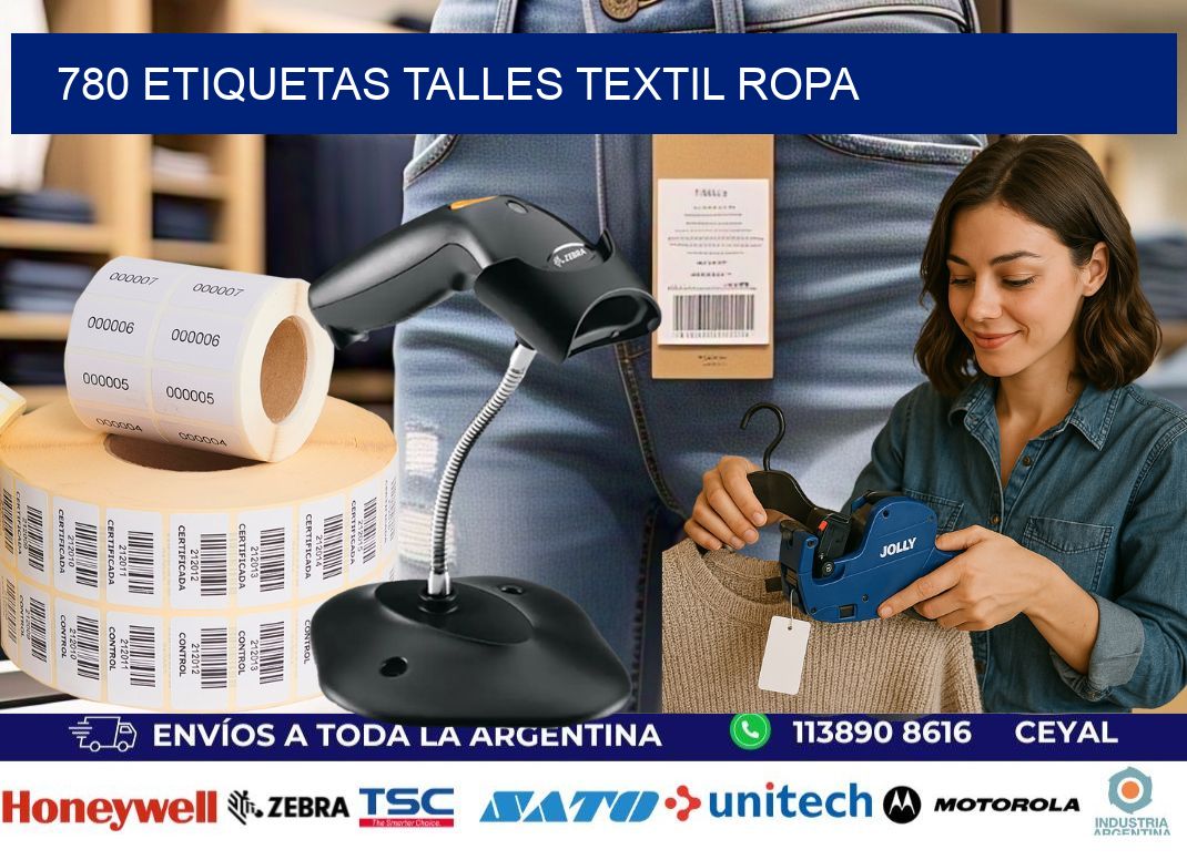 780 ETIQUETAS TALLES TEXTIL ROPA