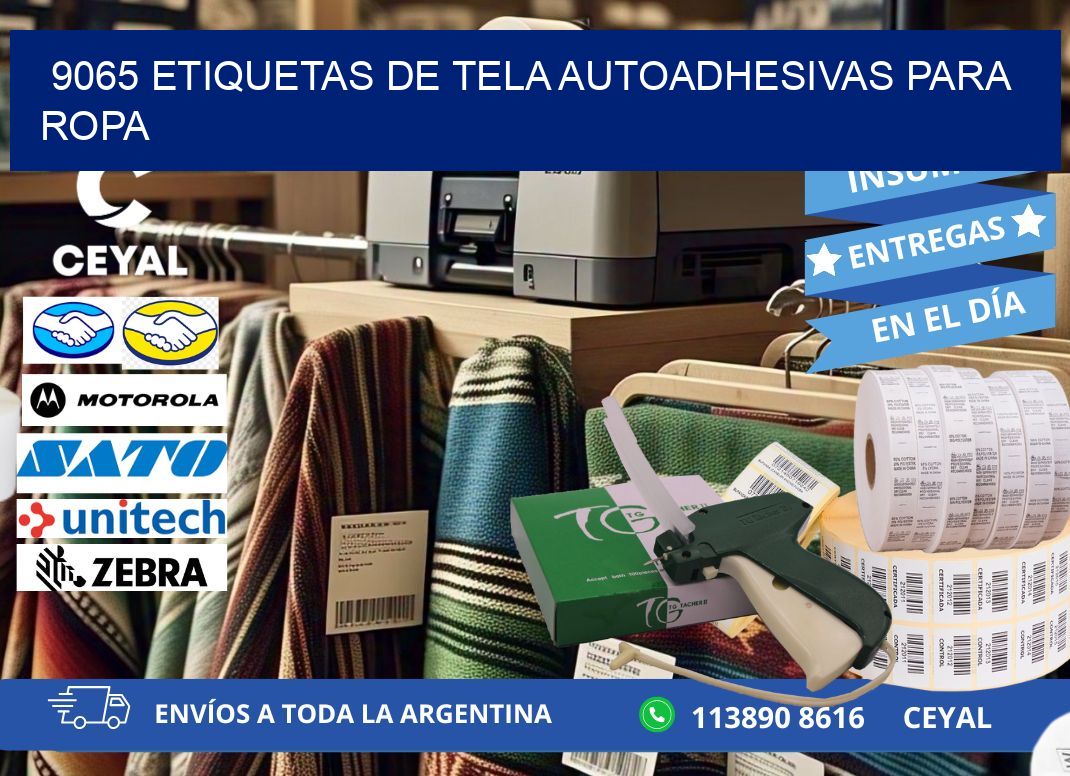 9065 Etiquetas de tela autoadhesivas para ropa