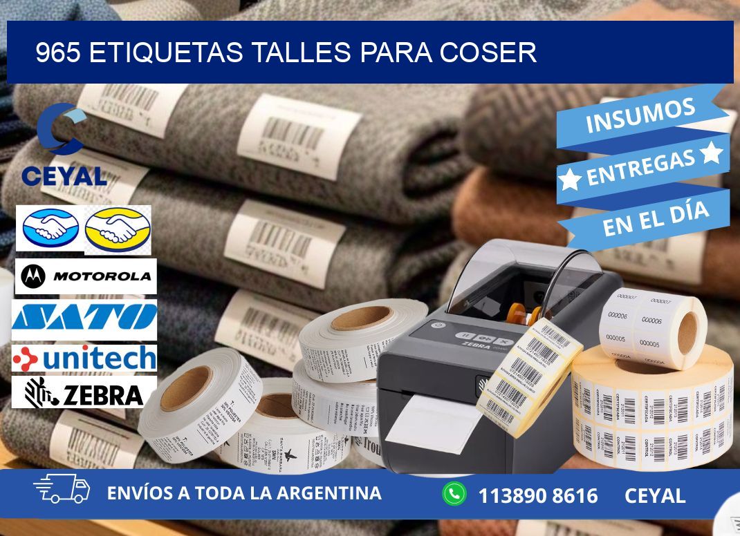 965 ETIQUETAS TALLES PARA COSER