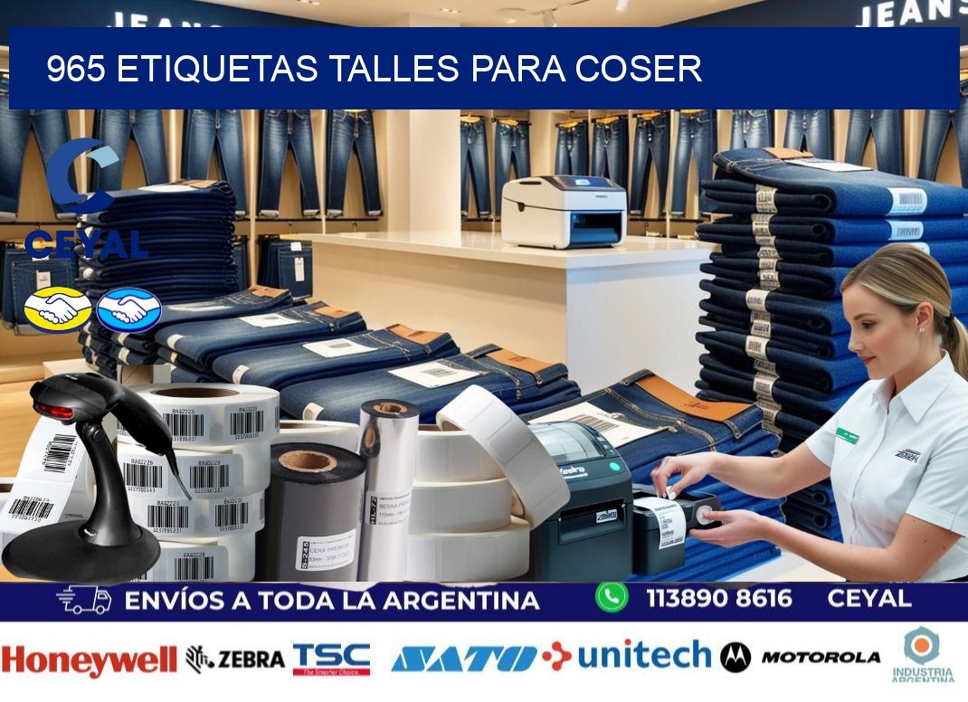 965 ETIQUETAS TALLES PARA COSER