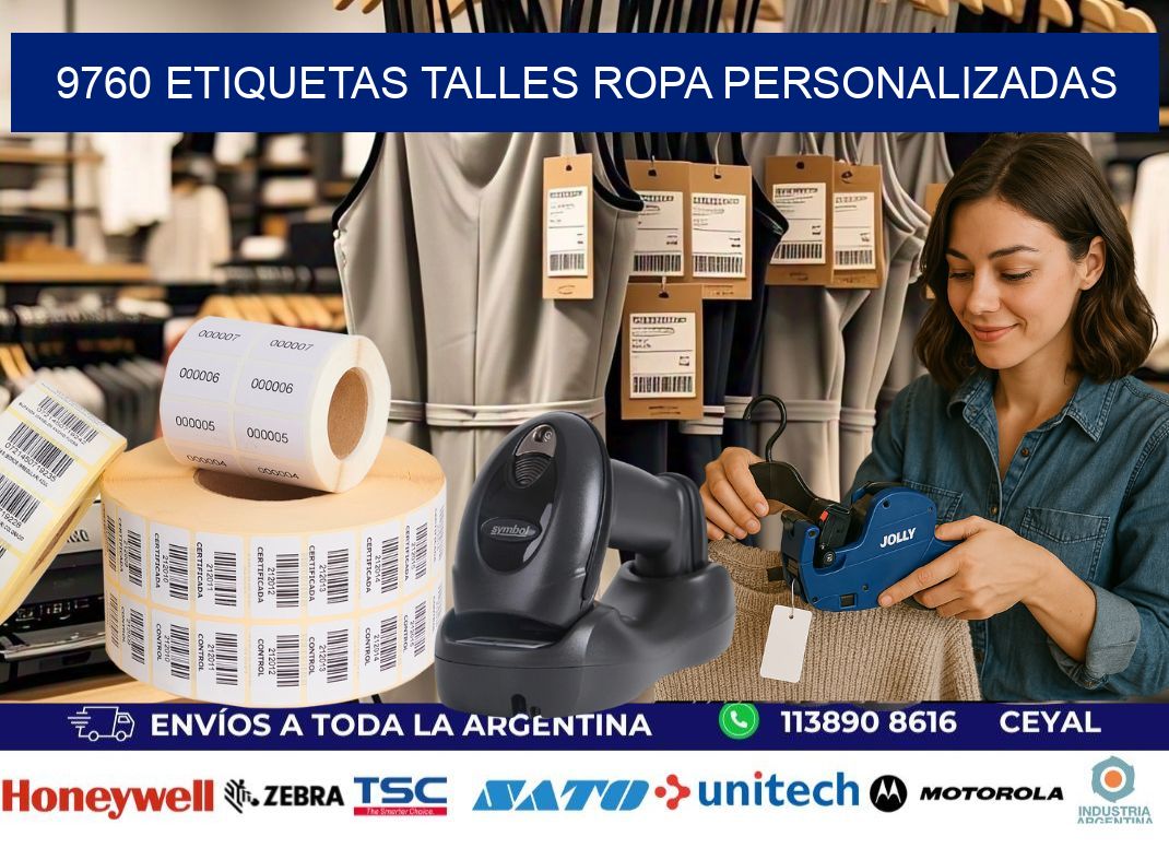9760 ETIQUETAS TALLES ROPA PERSONALIZADAS