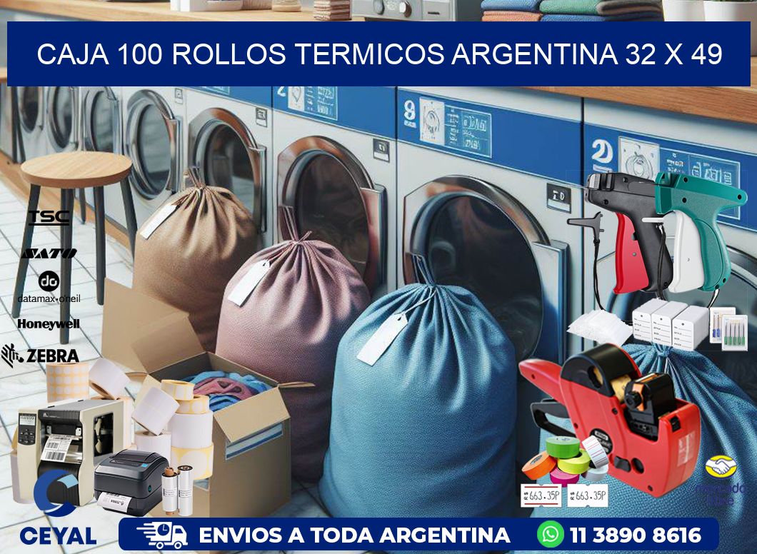 CAJA 100 ROLLOS TERMICOS ARGENTINA 32 x 49