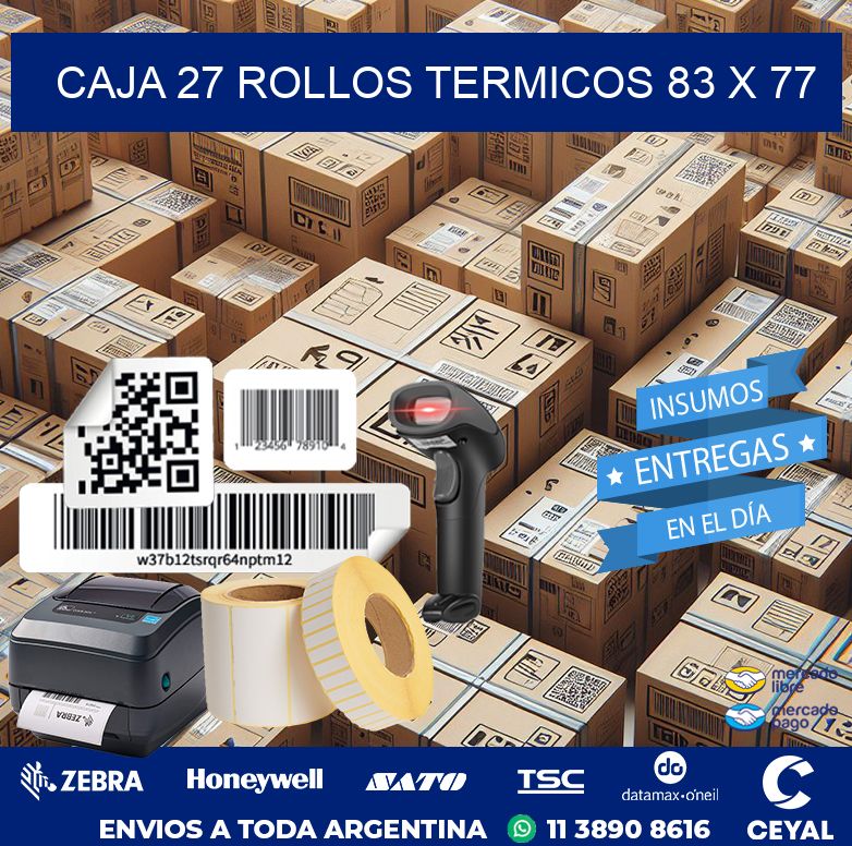 CAJA 27 ROLLOS TERMICOS 83 x 77