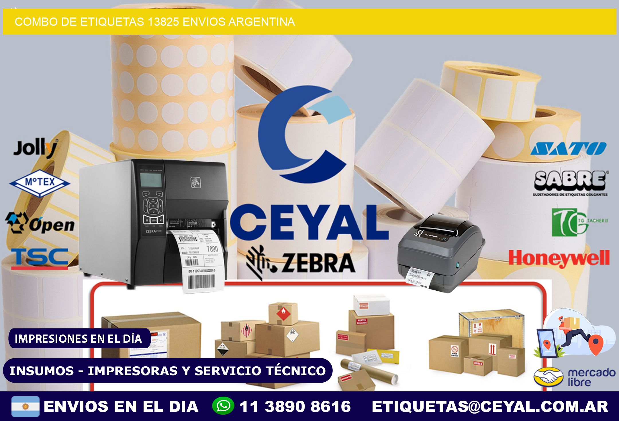 Combo de etiquetas 13825 ENVIOS ARGENTINA