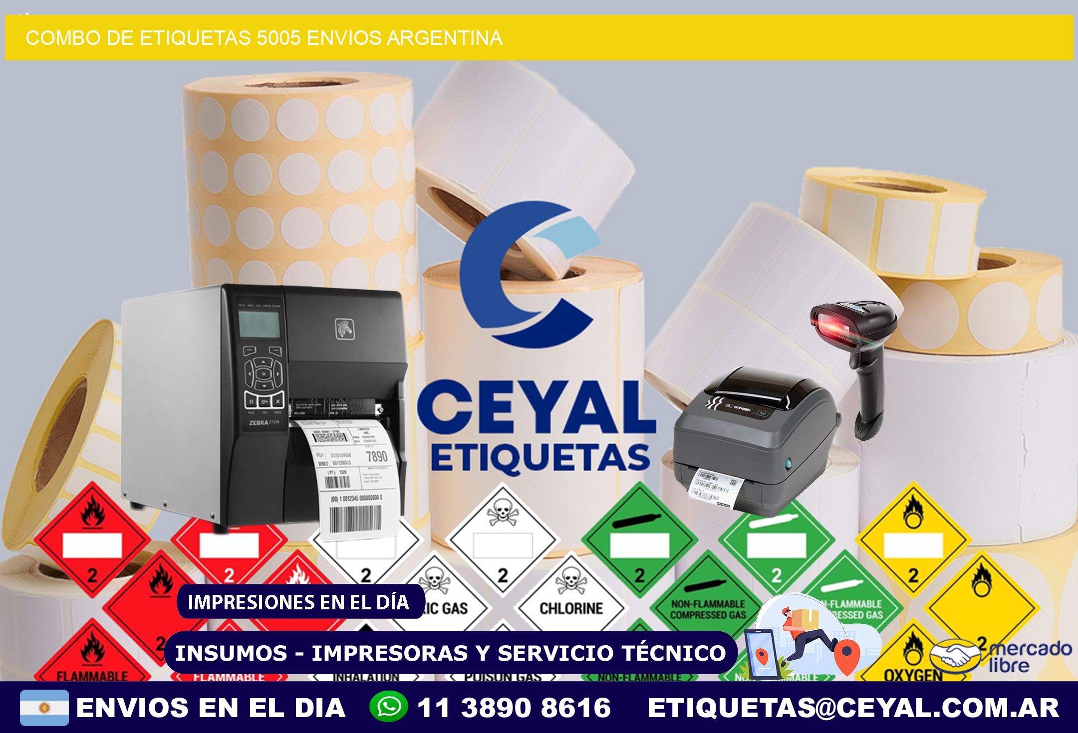 Combo de etiquetas 5005 ENVIOS ARGENTINA