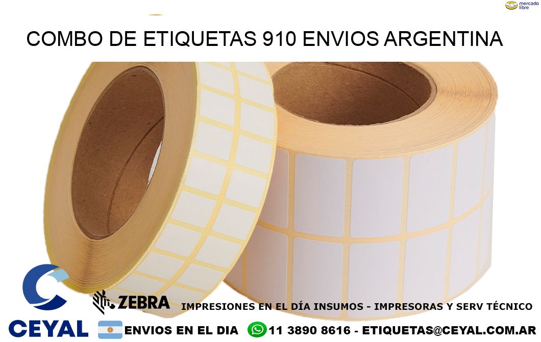 Combo de etiquetas 910 ENVIOS ARGENTINA