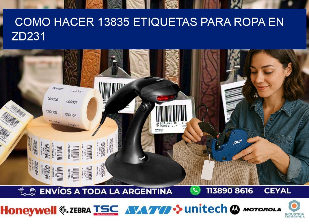 Como hacer 13835 etiquetas para ropa en zd231