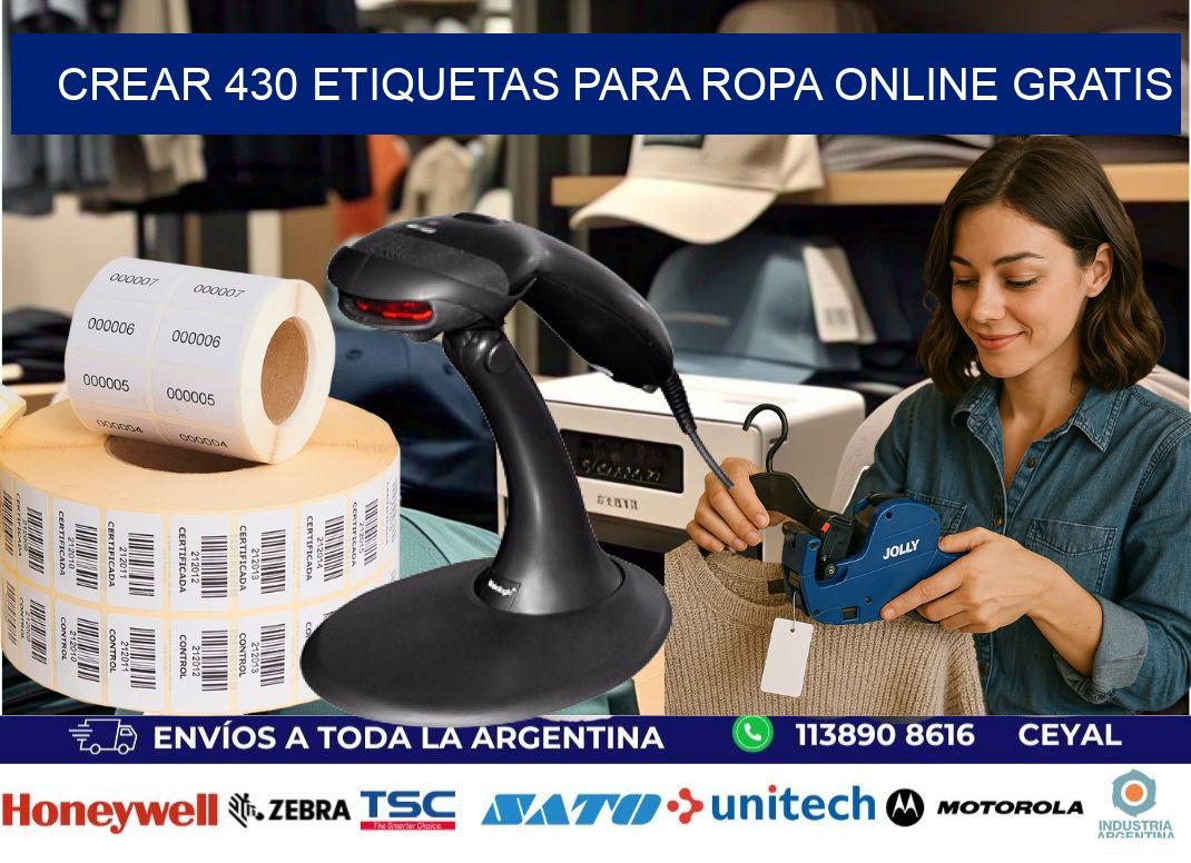 Crear 430 etiquetas para ropa online gratis
