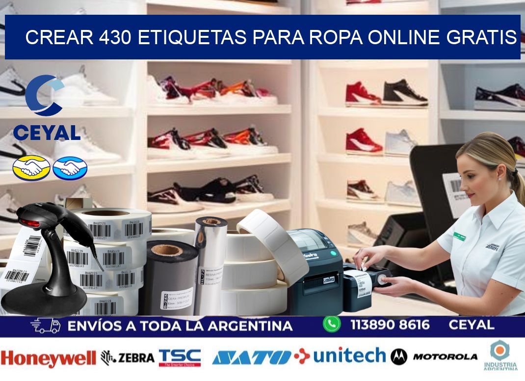 Crear 430 etiquetas para ropa online gratis