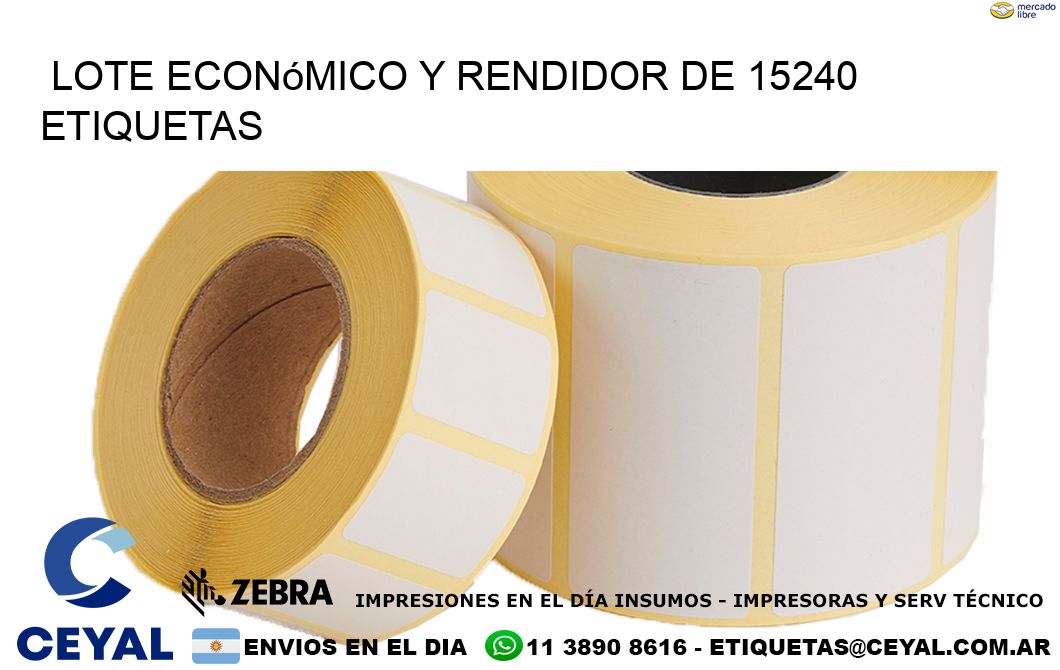 Lote económico y rendidor de 15240 etiquetas