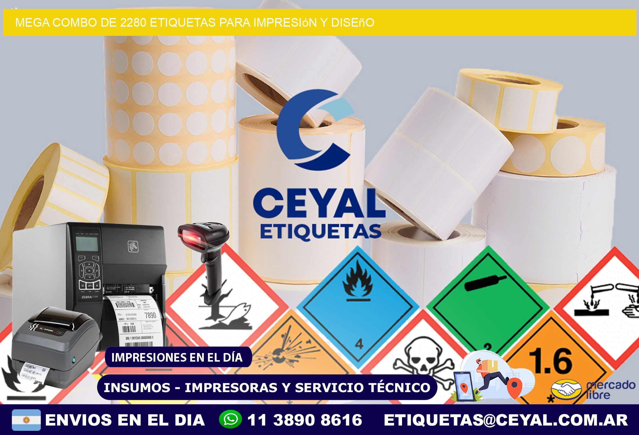 Mega combo de 2280 etiquetas para impresión y diseño