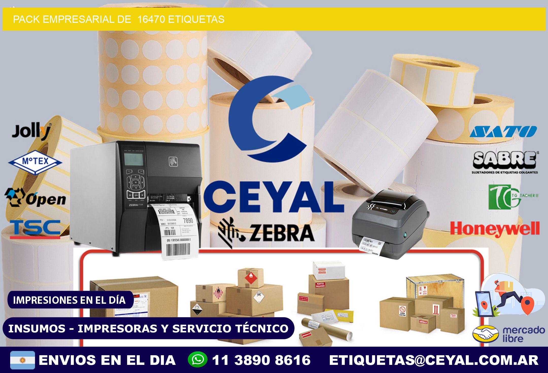 Pack empresarial de  16470 etiquetas