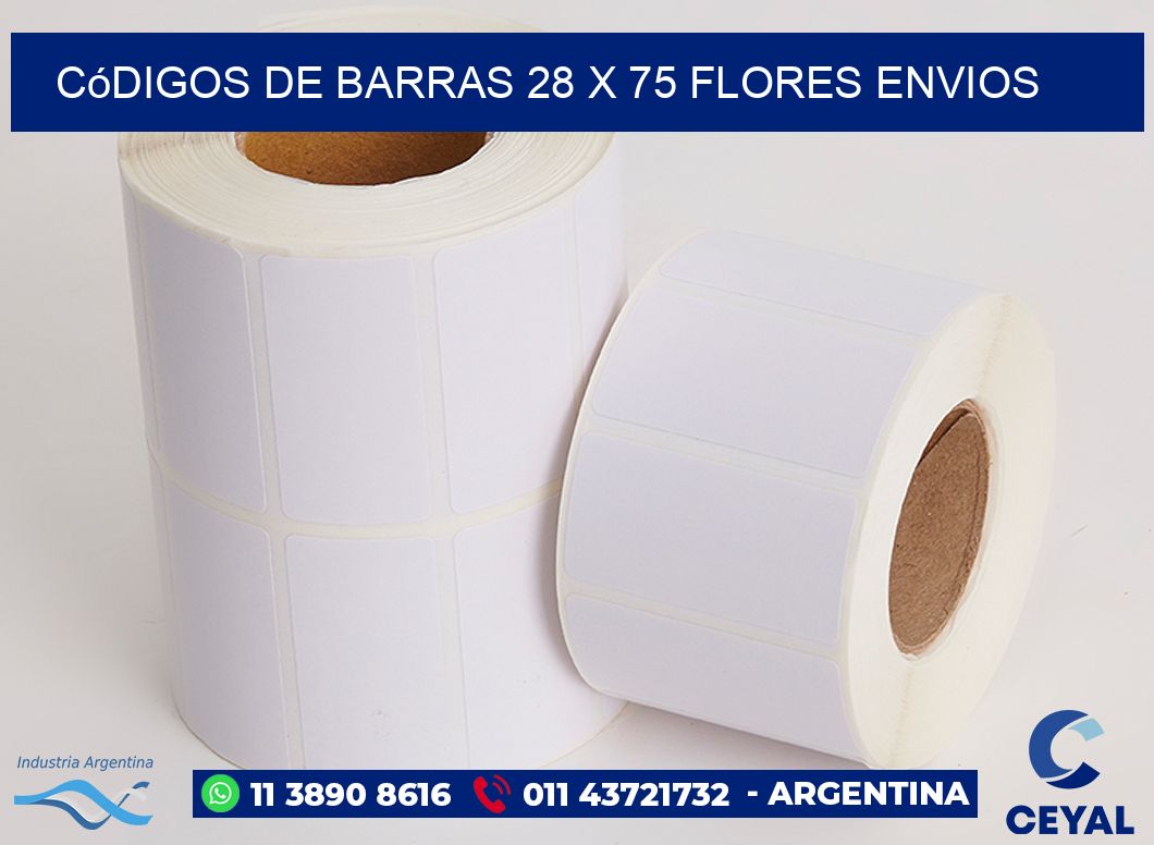 Códigos de Barras 28 x 75 flores envios