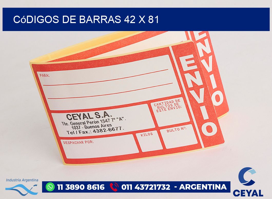 Códigos de Barras 42 x 81