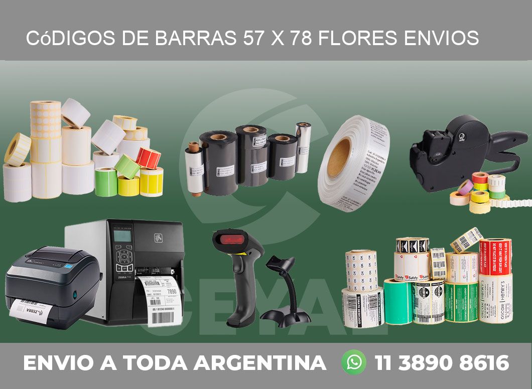 Códigos de Barras 57 x 78 flores envios