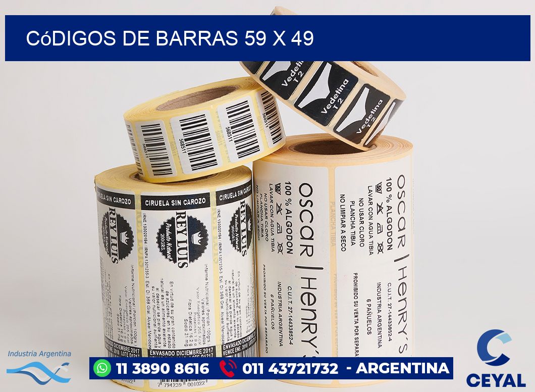 Códigos de Barras 59 x 49