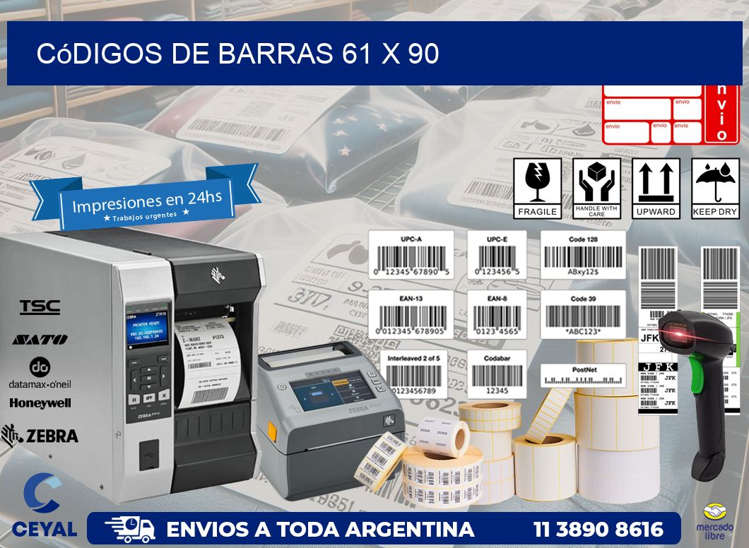 Códigos de Barras 61 x 90
