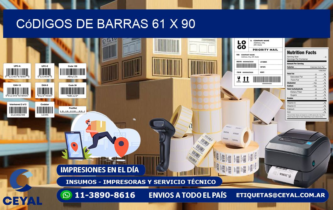 Códigos de Barras 61 x 90