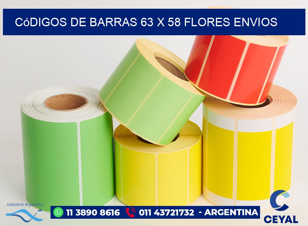 Códigos de Barras 63 x 58 flores envios