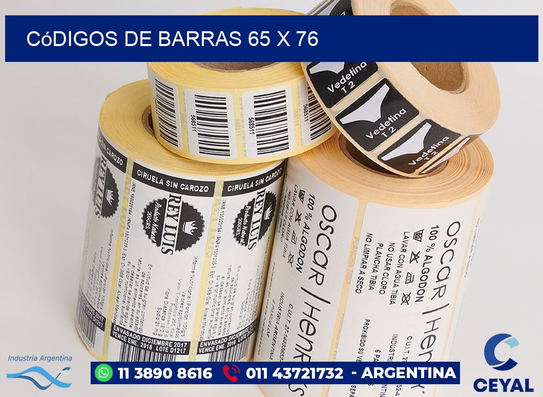 Códigos de Barras 65 x 76