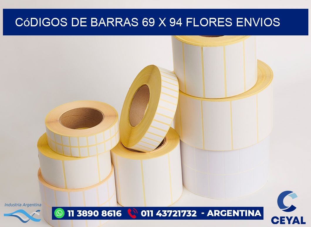 Códigos de Barras 69 x 94 flores envios