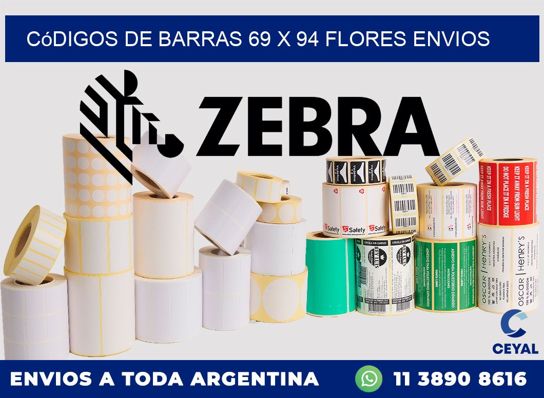 Códigos de Barras 69 x 94 flores envios