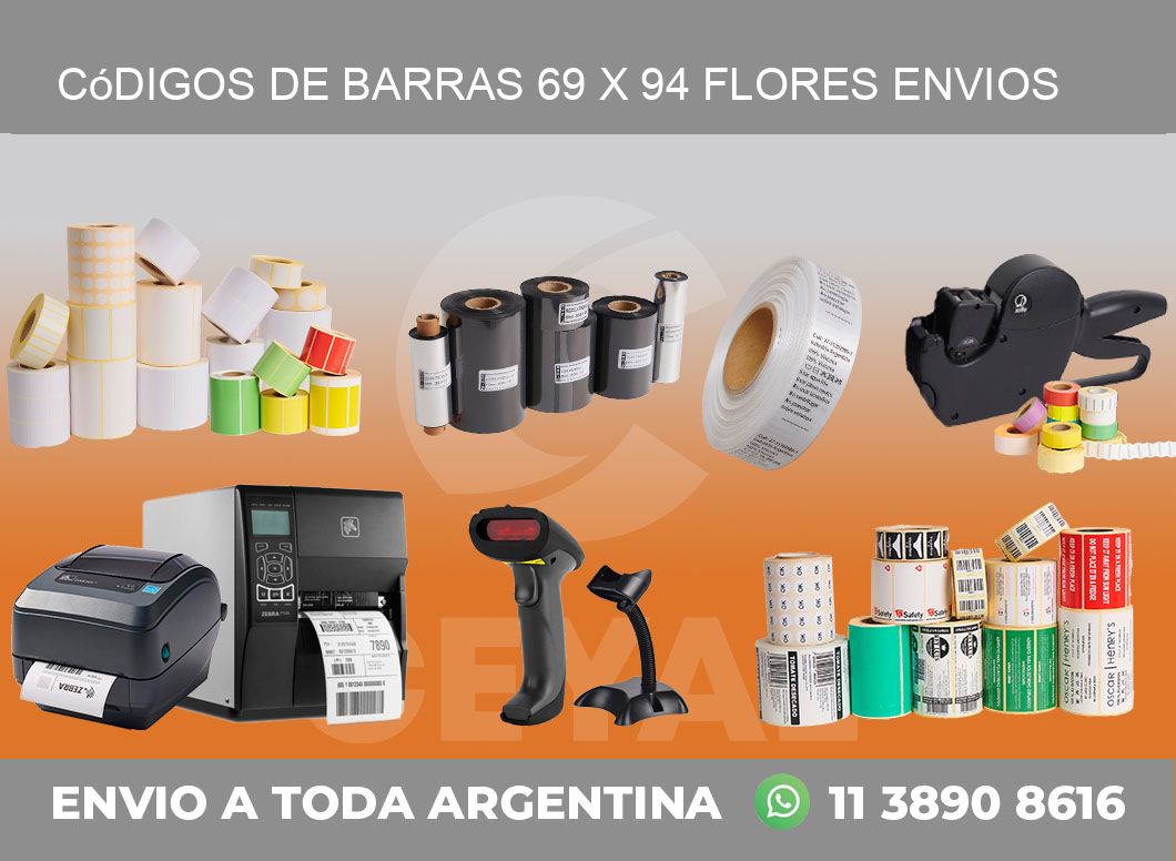 Códigos de Barras 69 x 94 flores envios