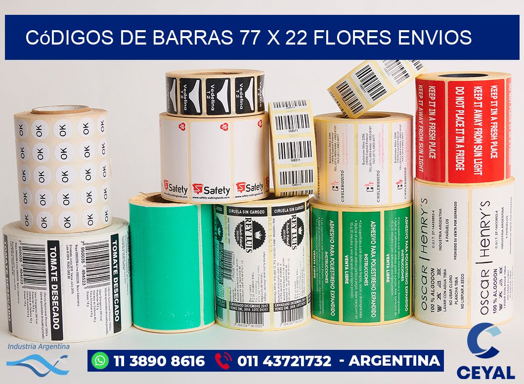 Códigos de Barras 77 x 22 flores envios