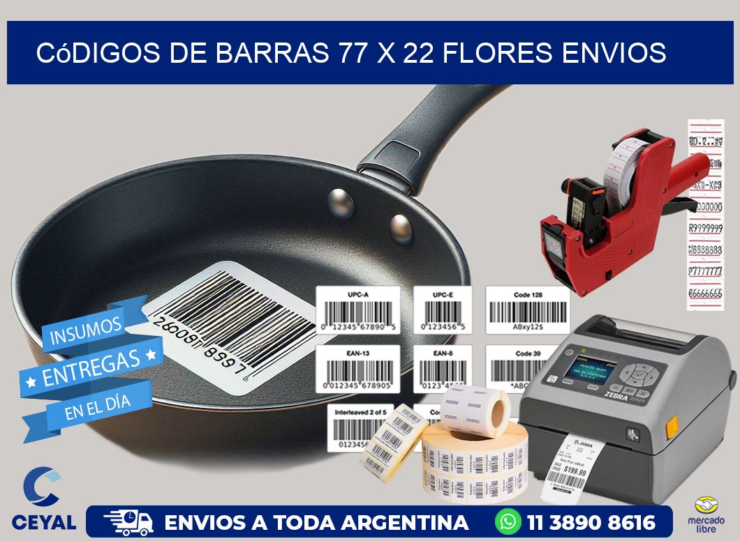 Códigos de Barras 77 x 22 flores envios