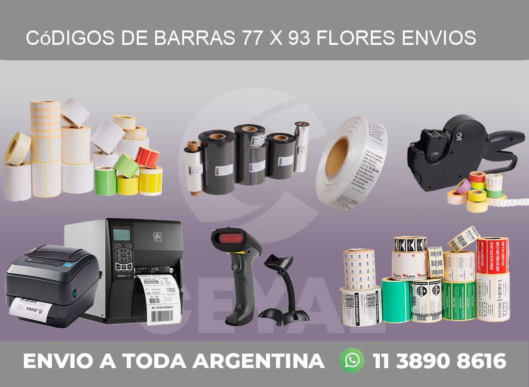 Códigos de Barras 77 x 93 flores envios
