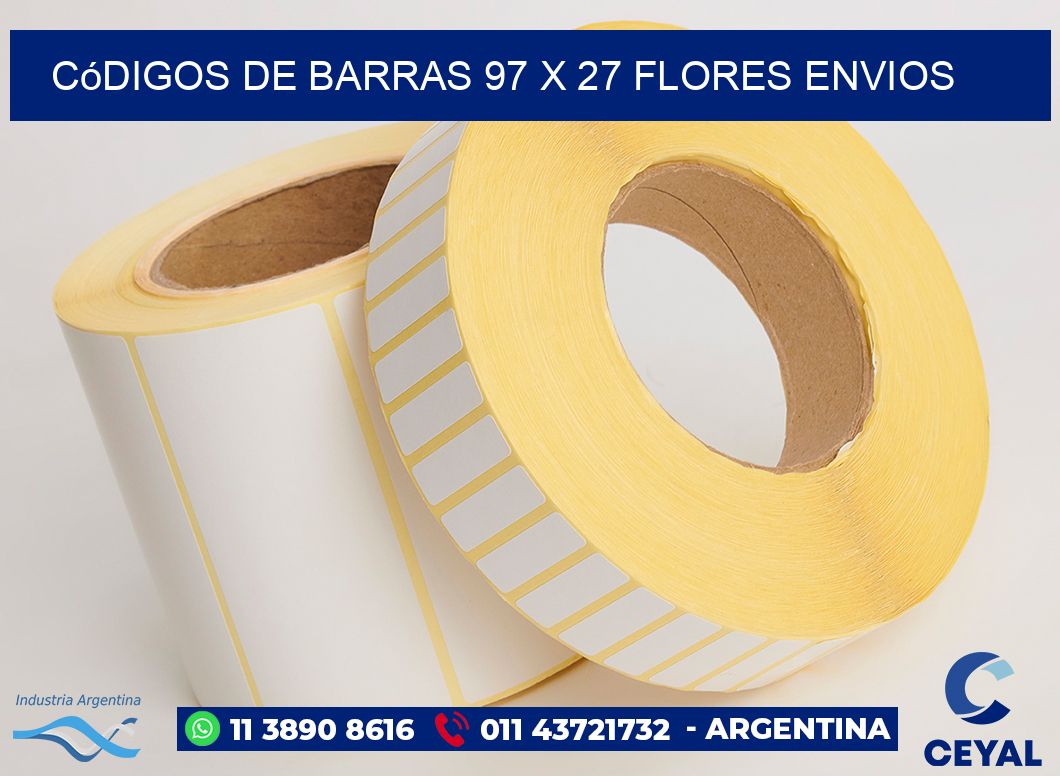 Códigos de Barras 97 x 27 flores envios