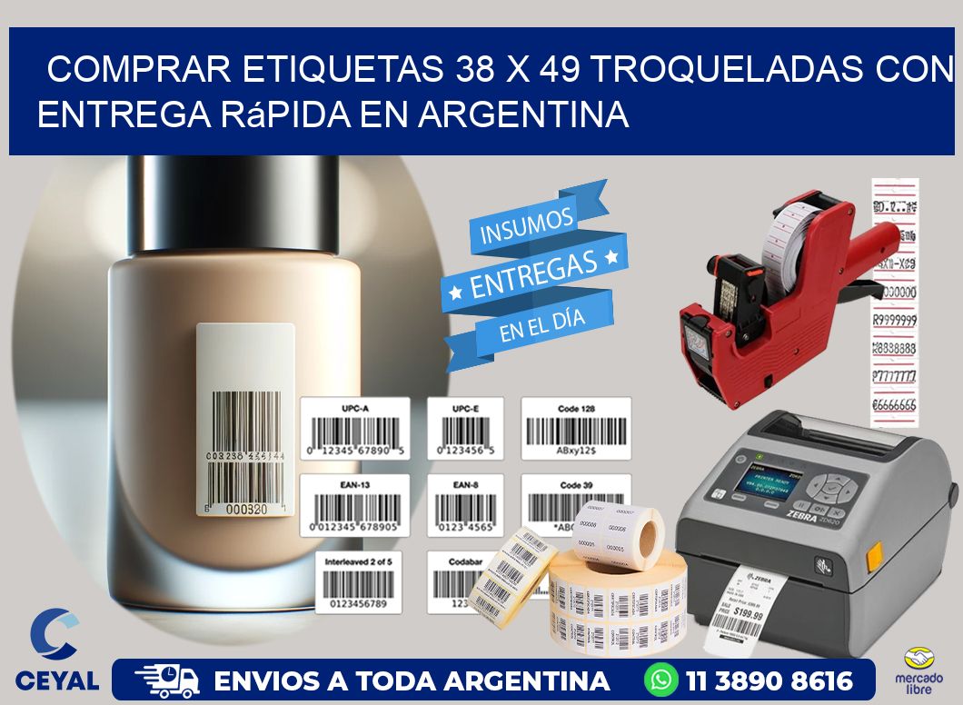 Comprar etiquetas 38 x 49 troqueladas con entrega rápida en Argentina