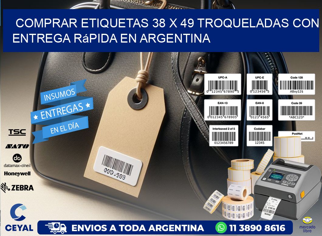 Comprar etiquetas 38 x 49 troqueladas con entrega rápida en Argentina