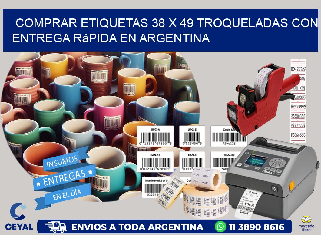 Comprar etiquetas 38 x 49 troqueladas con entrega rápida en Argentina