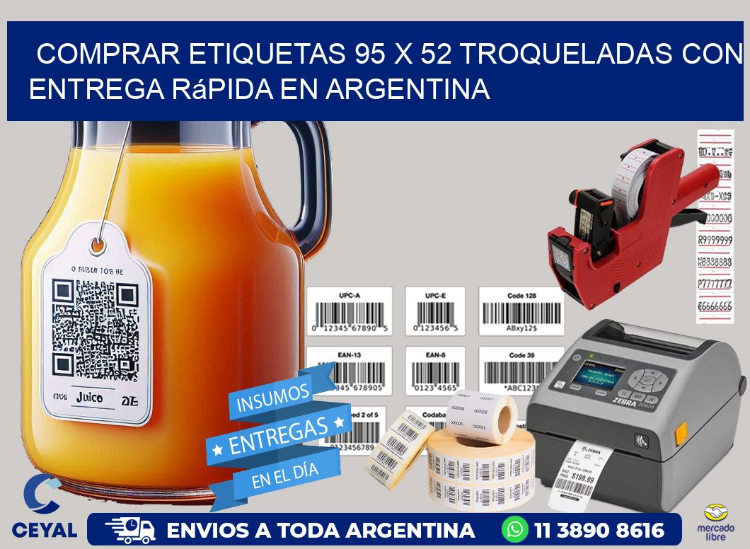 Comprar etiquetas 95 x 52 troqueladas con entrega rápida en Argentina