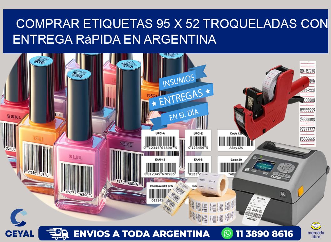 Comprar etiquetas 95 x 52 troqueladas con entrega rápida en Argentina