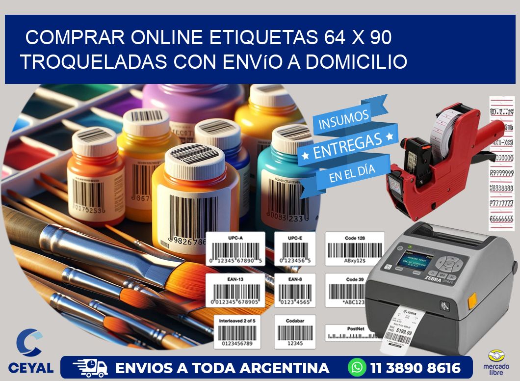 Comprar online etiquetas 64 x 90 troqueladas con envío a domicilio