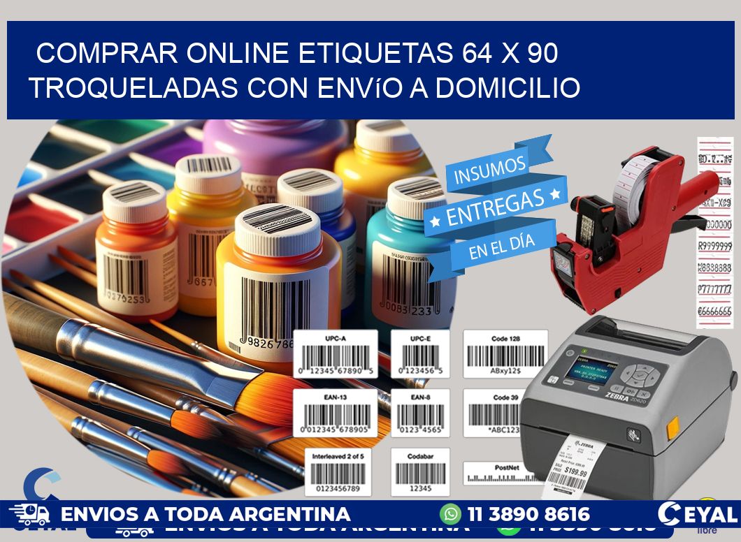 Comprar online etiquetas 64 x 90 troqueladas con envío a domicilio